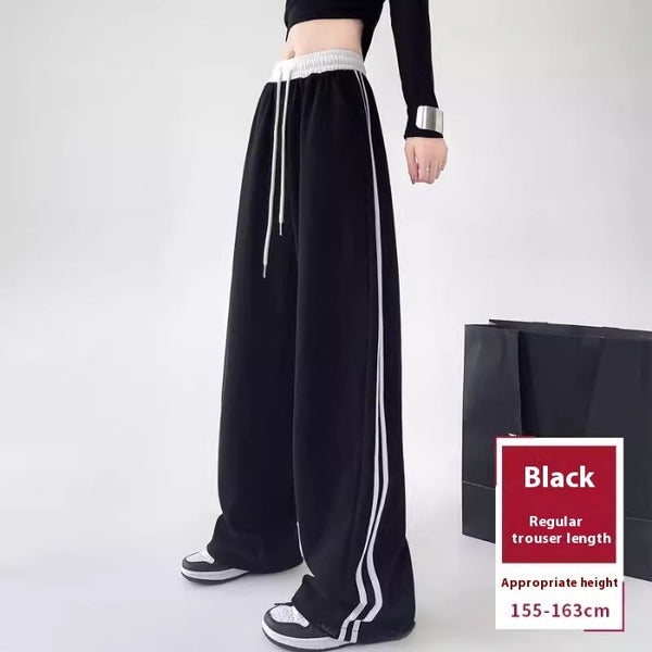 Wide leg sweatpants side view — high waist relaxed fit