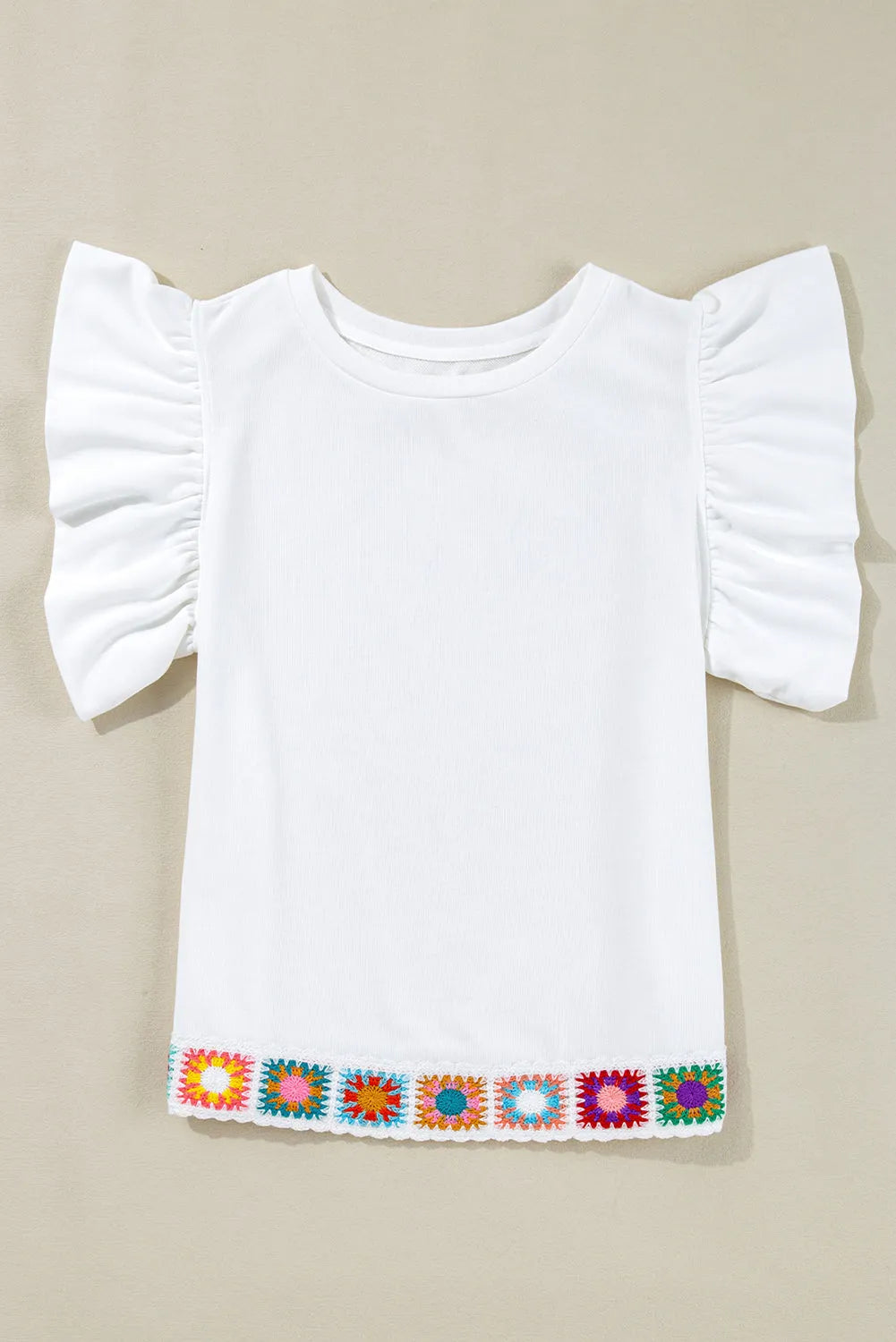 White Floral Crochet Blouse - Fashionfitz