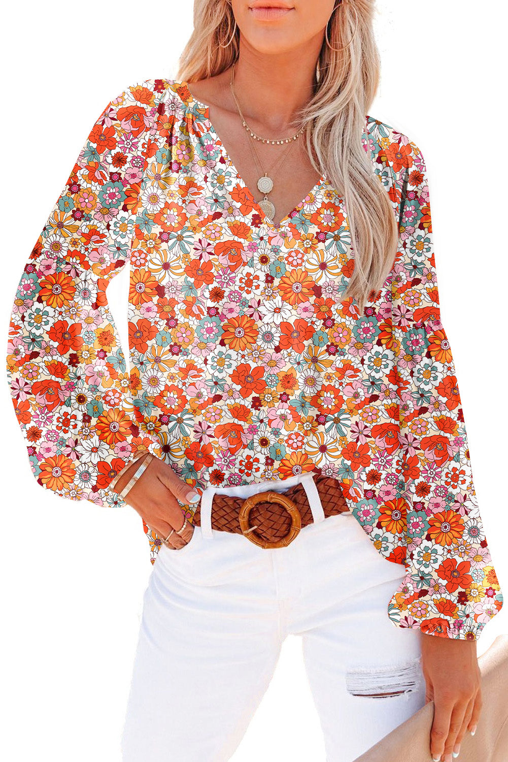 Yellow Floral Print Top