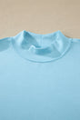 Exposed seam mock neck oversized tee shorts two piece set pockets outfit sets