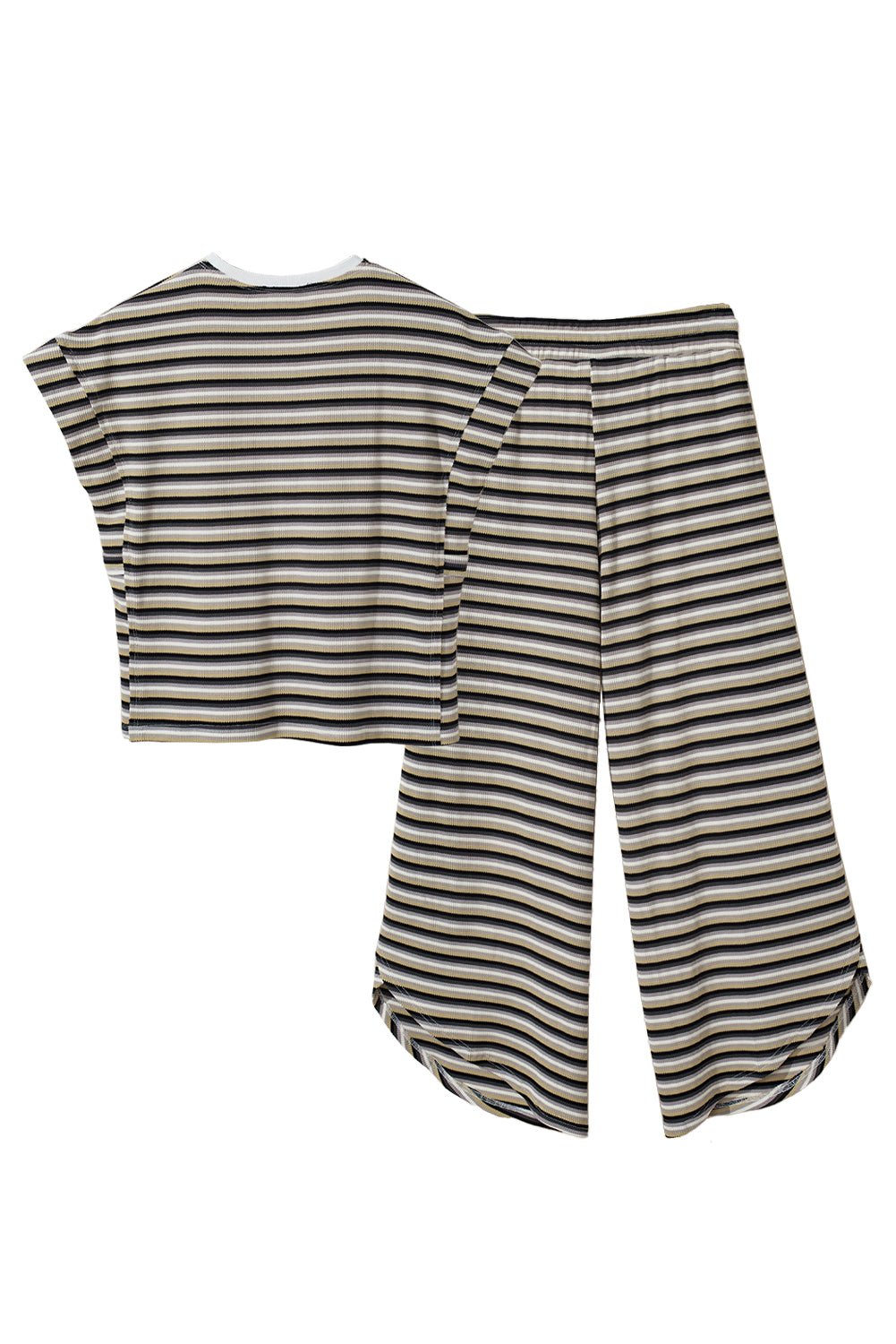 Funky Stripes Wide Leg Pants Set
