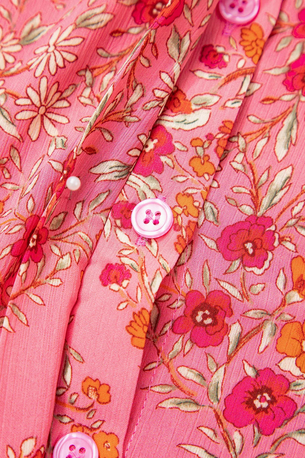 Rose Red Floral Loose Shirt - Fashionfitz