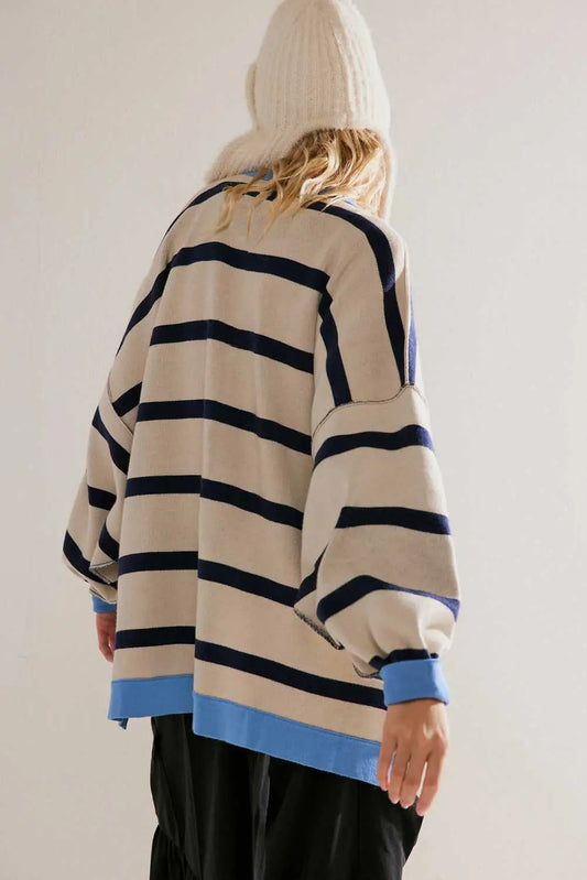 Urban stripe loose cardigan cardigans