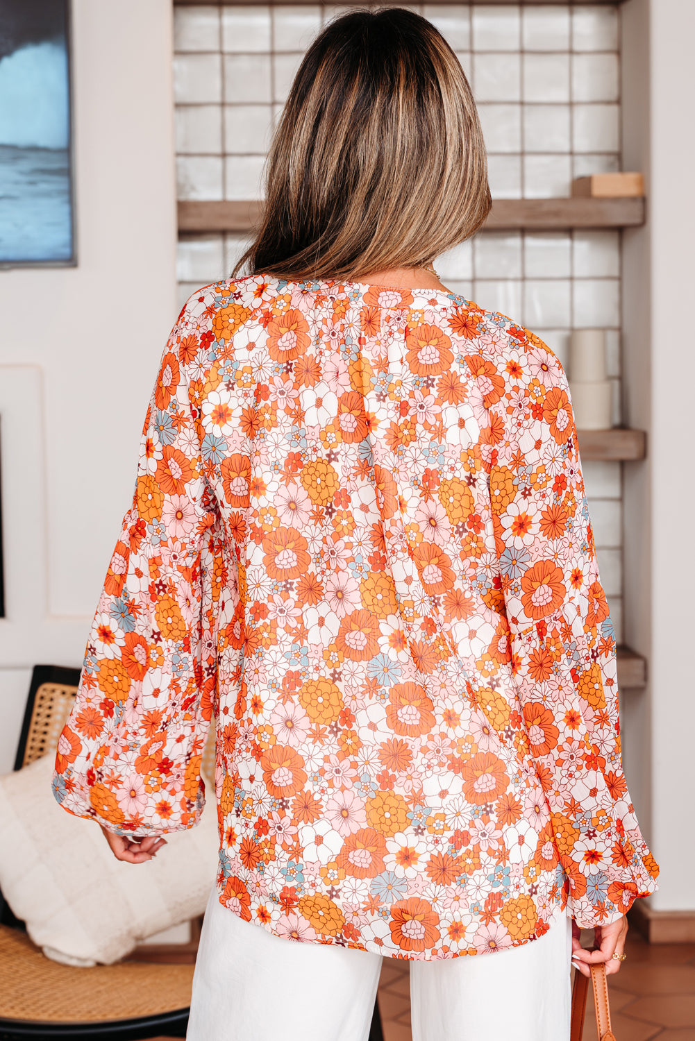 Yellow Floral Print Top