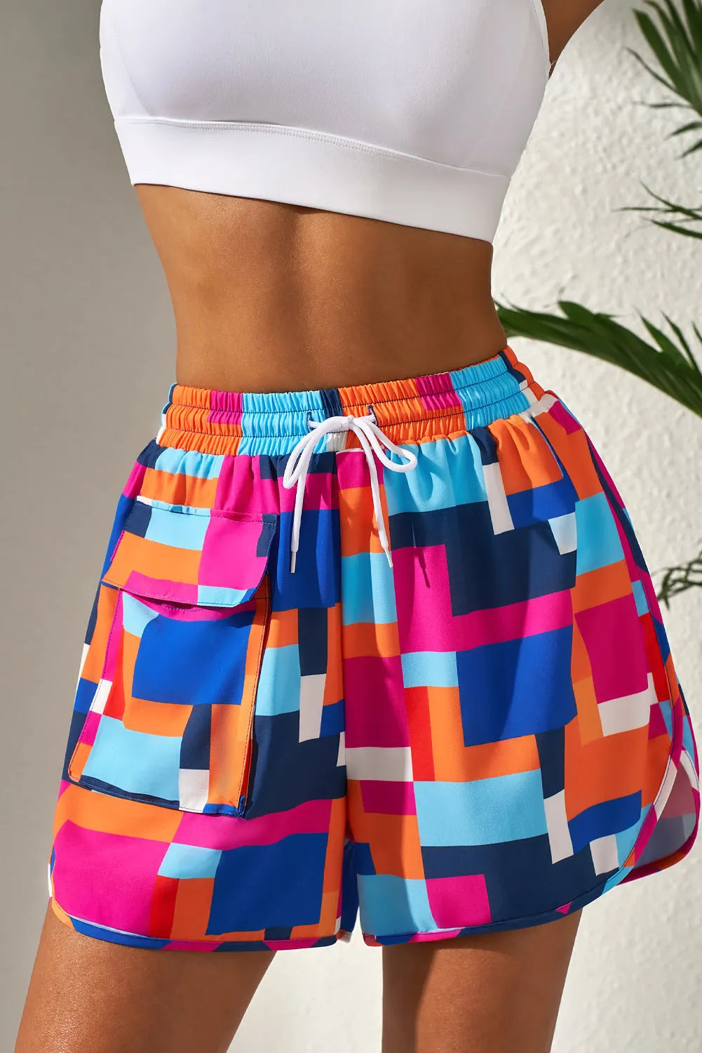 Rose GeoWave Swim Shorts - Fashionfitz