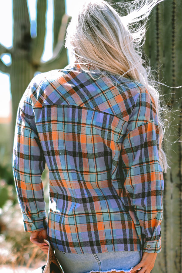 Plaid Print Loose Fit Cotton Shirt Women UK | Western