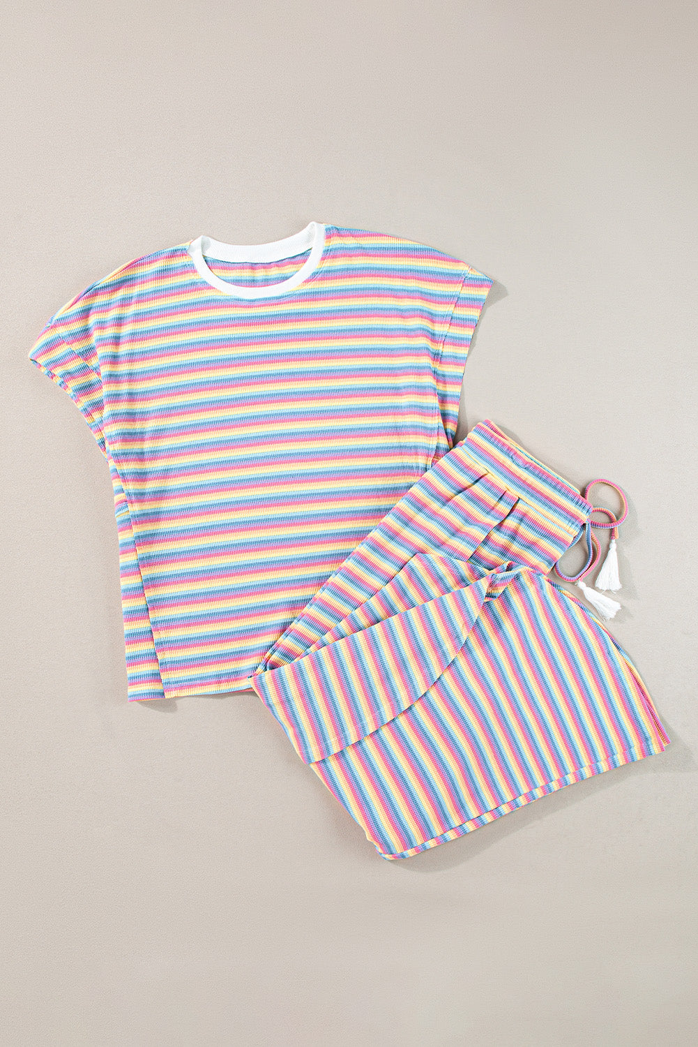 Funky Stripes Wide Leg Pants Set