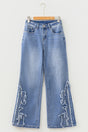 Ashleigh Blue Embroidered Western Flare Leg Jeans
