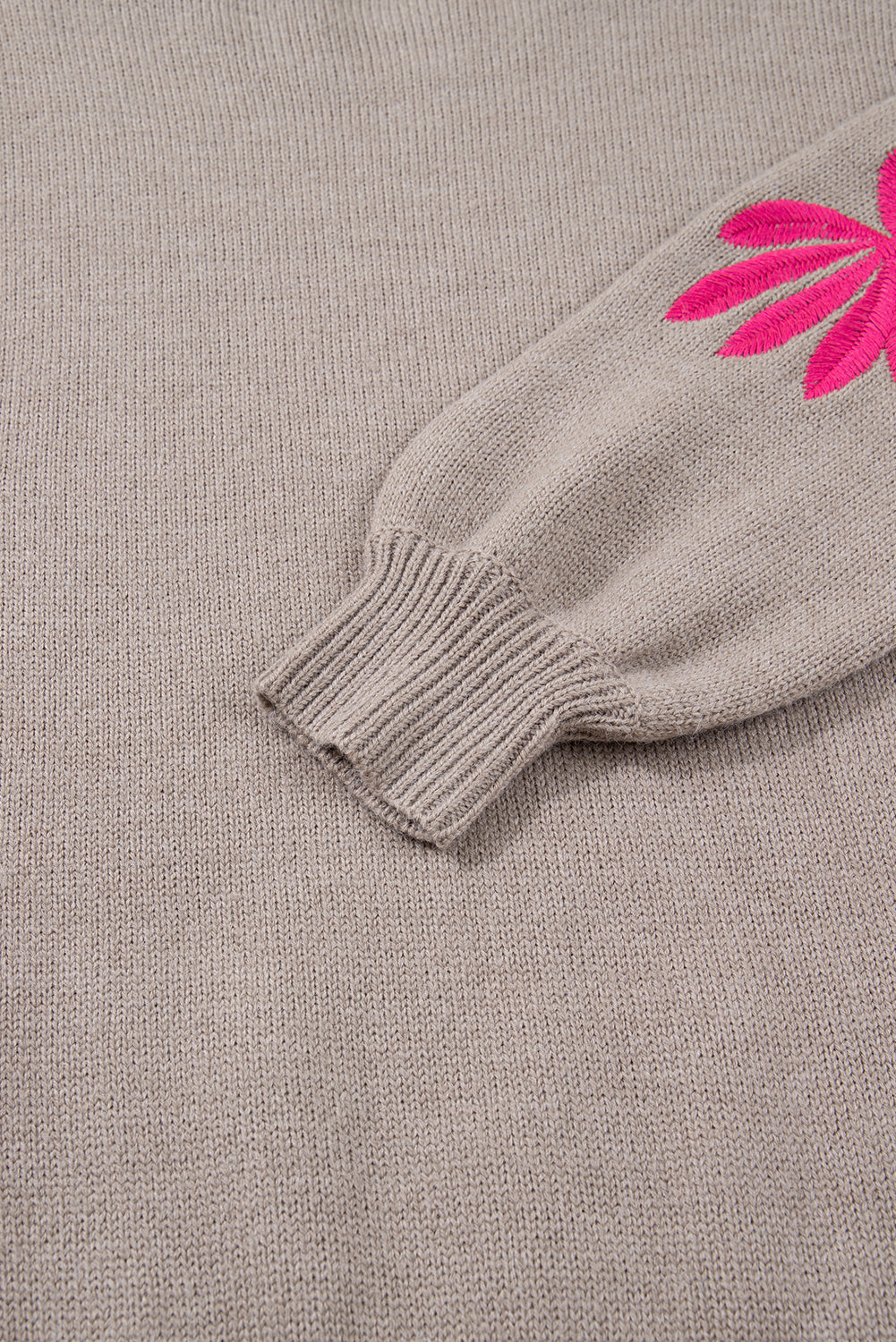 Floral Embroidered Sleeve Jumper