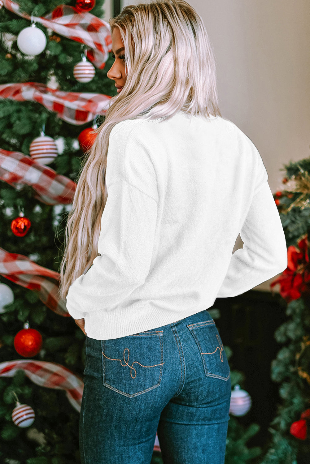 Black Plus Size Cheers Glitter Tinsel Short Sleeve Sweater