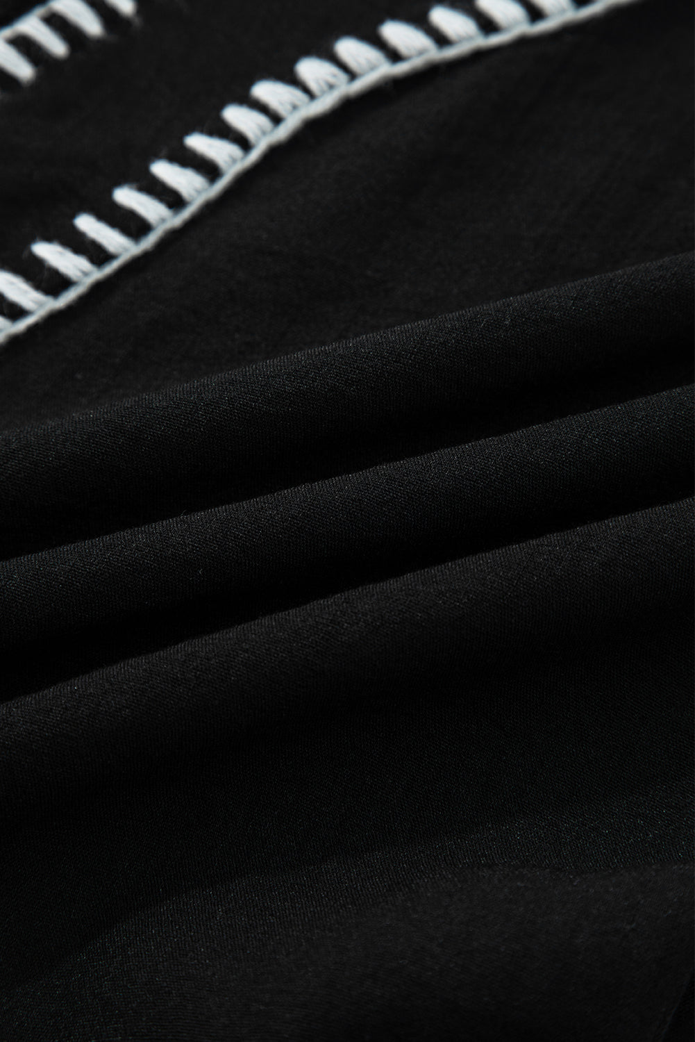 Stitch Detail Tiered V Neck Dress