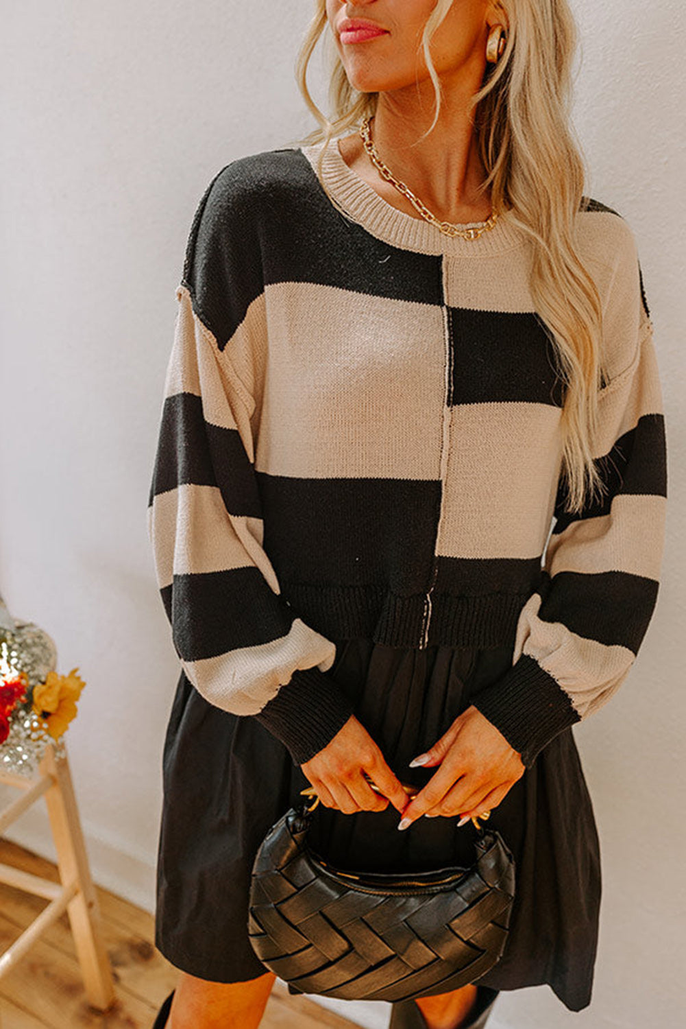 Monochrome Knit Dress