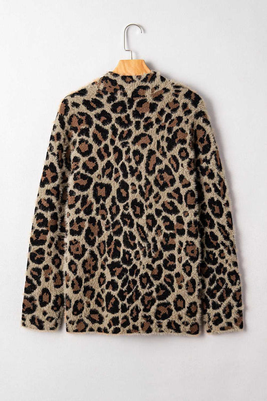 Brown Leopard Open Cardigan