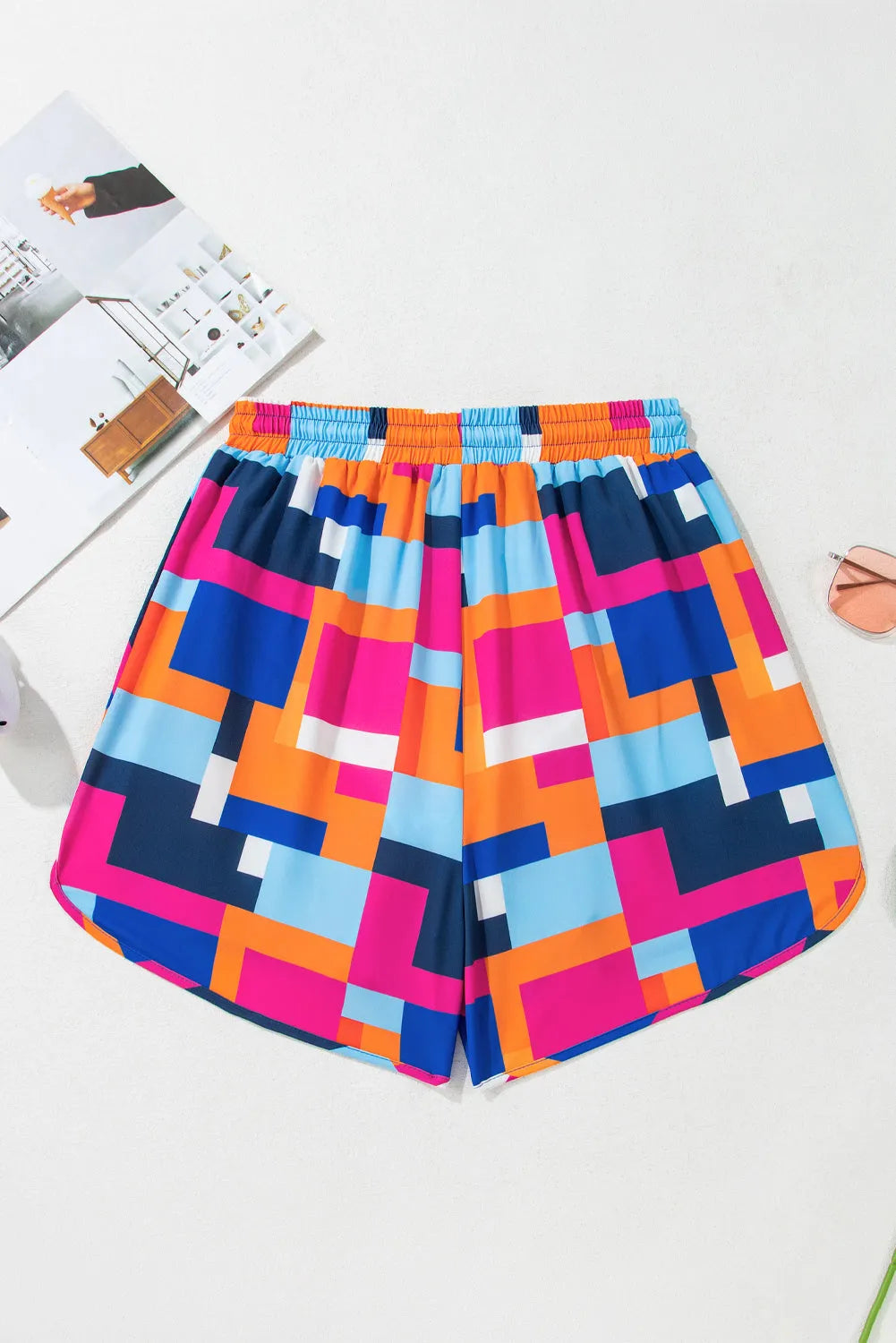 Rose GeoWave Swim Shorts - Fashionfitz