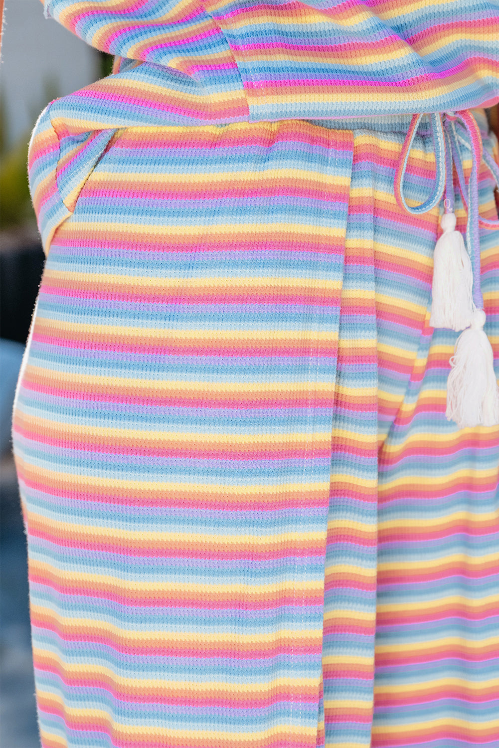 Funky Stripes Wide Leg Pants Set