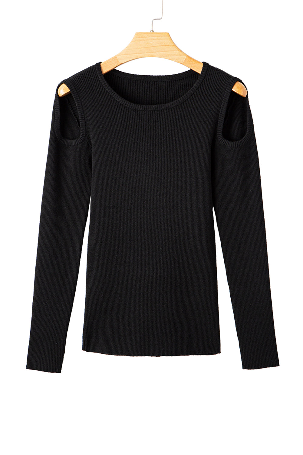 Cold Shoulder Black Sweater