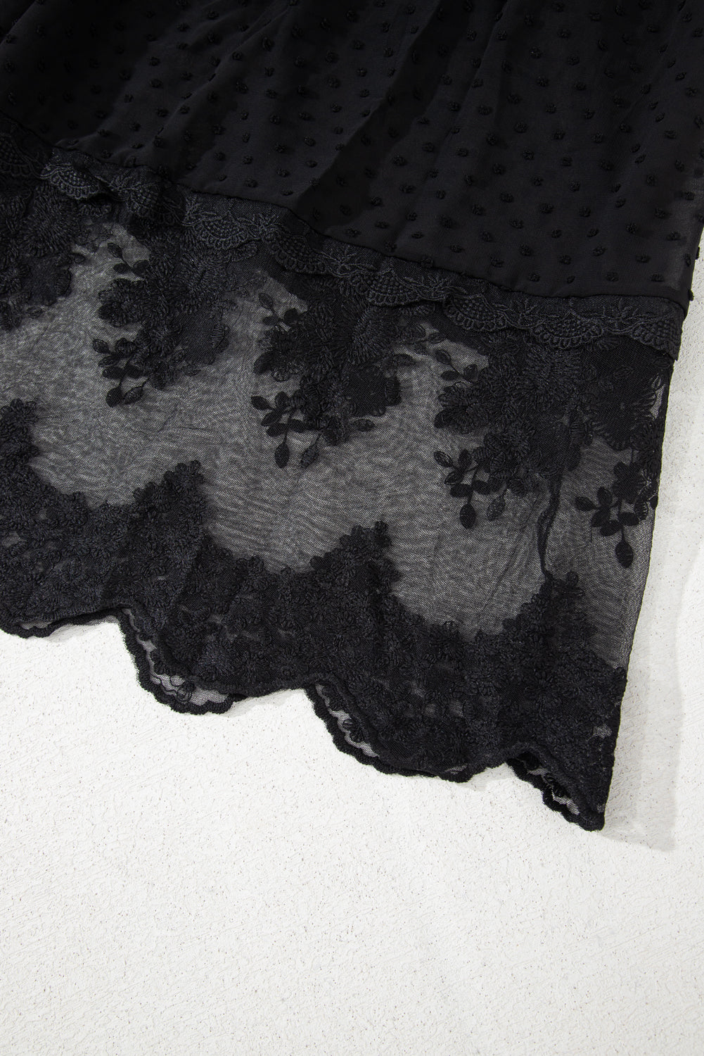 Dot Lace Black Maxi Dress