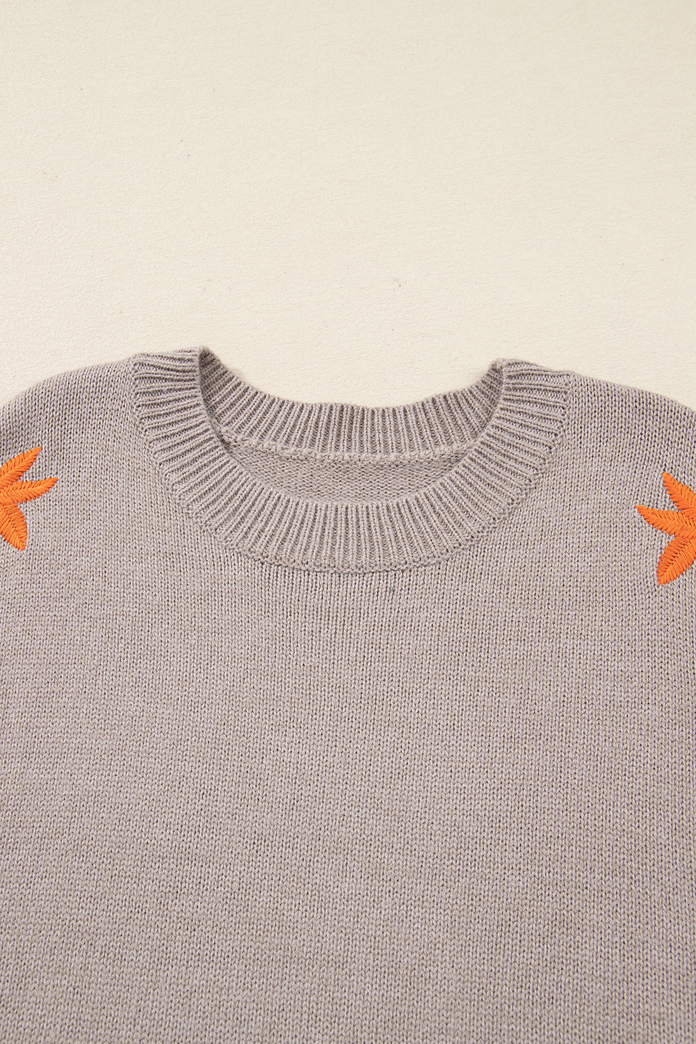 Floral Embroidered Sleeve Jumper