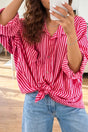 Stripe button-up long sleeve shirt with patch pocket women UK | Fashionfitz