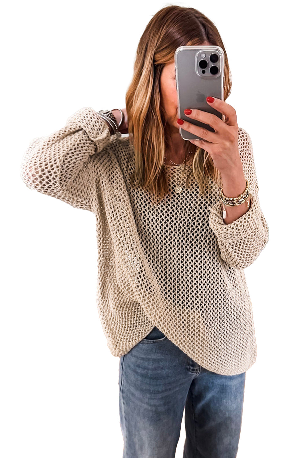 Smoke Gray Crochet Summer Jumper