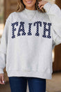 Light Grey Polka Dot Slogan High Neck Baggy Sweatshirt