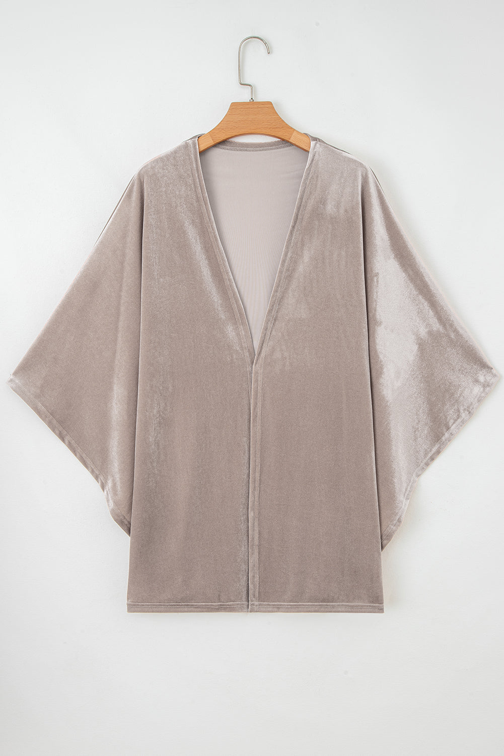 Open Front Draped Velvet Kimono