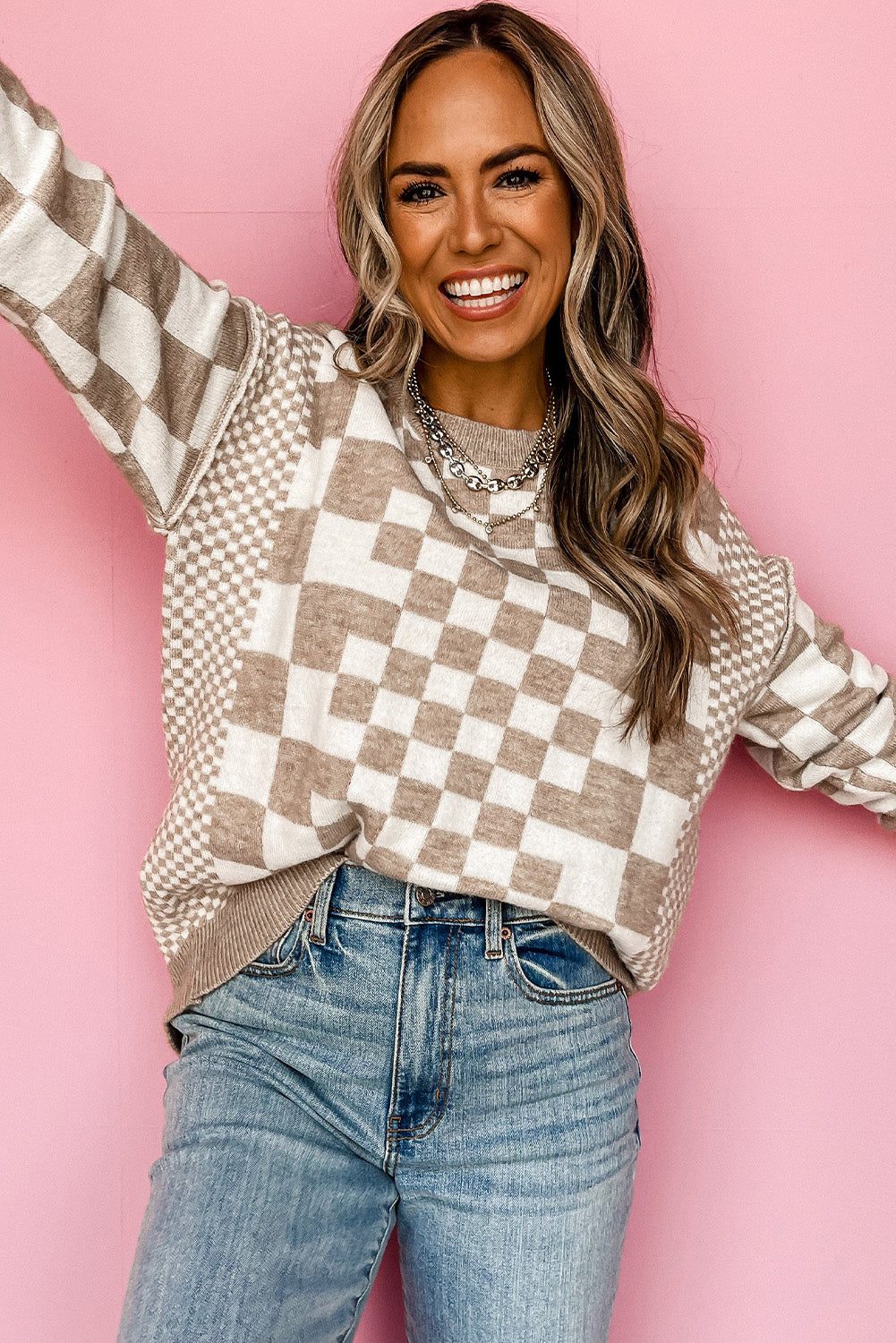 Smoky Plaid Soft Knit Jumper