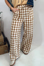 Gingham Wide Leg Trousers Women UK — front view | Fashionfitz UK