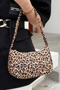 Women's leopard print minimalist shoulder bag front view casual