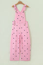 Polka Dot Denim Barrel Overalls Jumpsuit Women UK