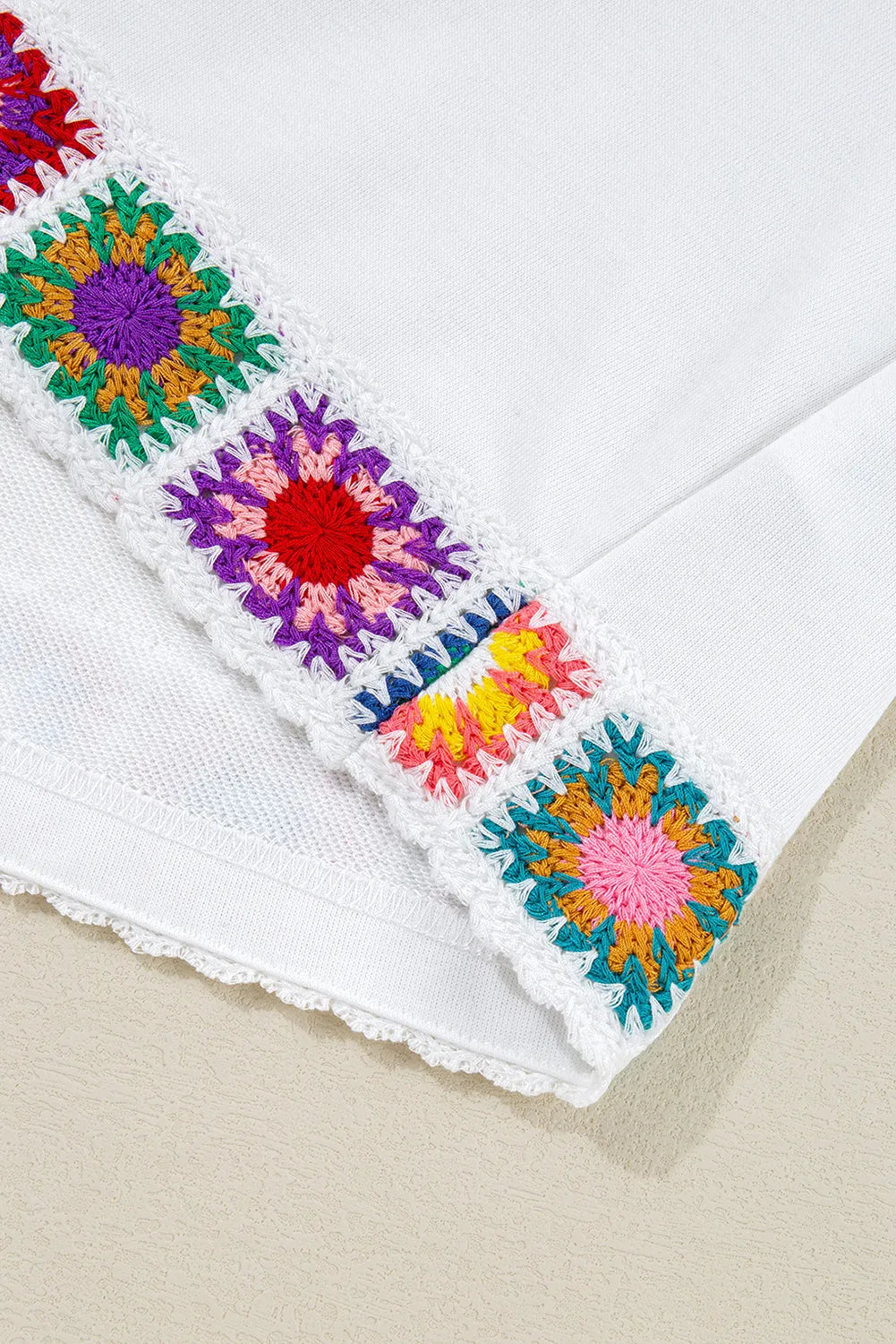 White Floral Crochet Blouse - Fashionfitz