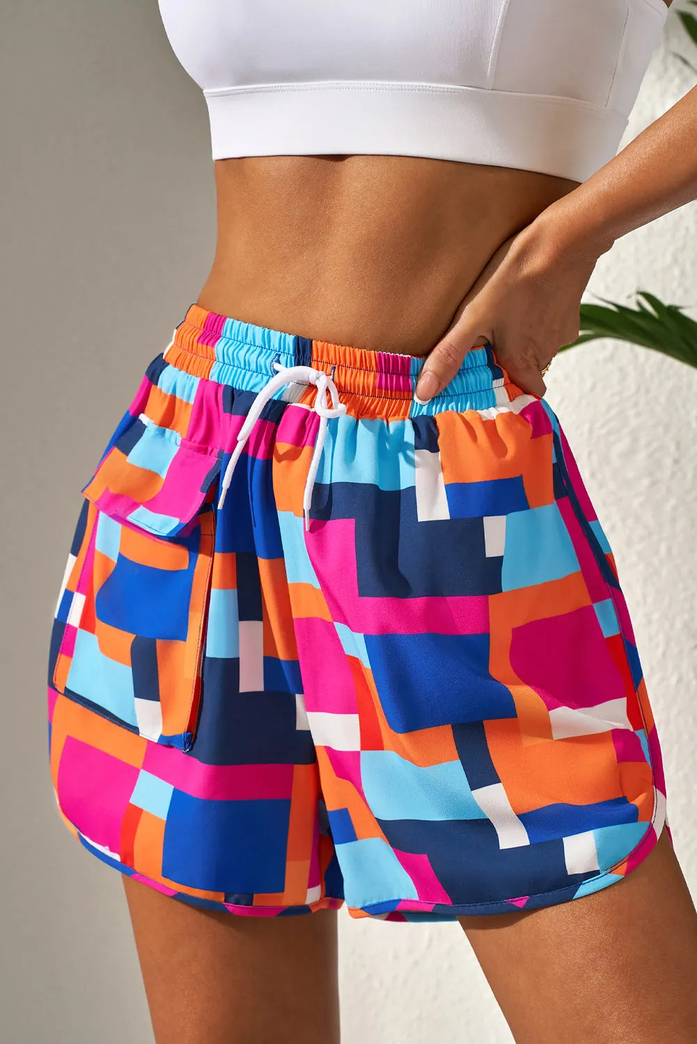 Rose GeoWave Swim Shorts - Fashionfitz