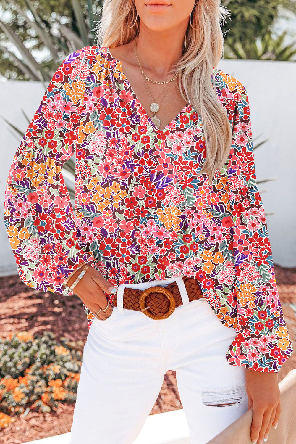Yellow Floral Print Top