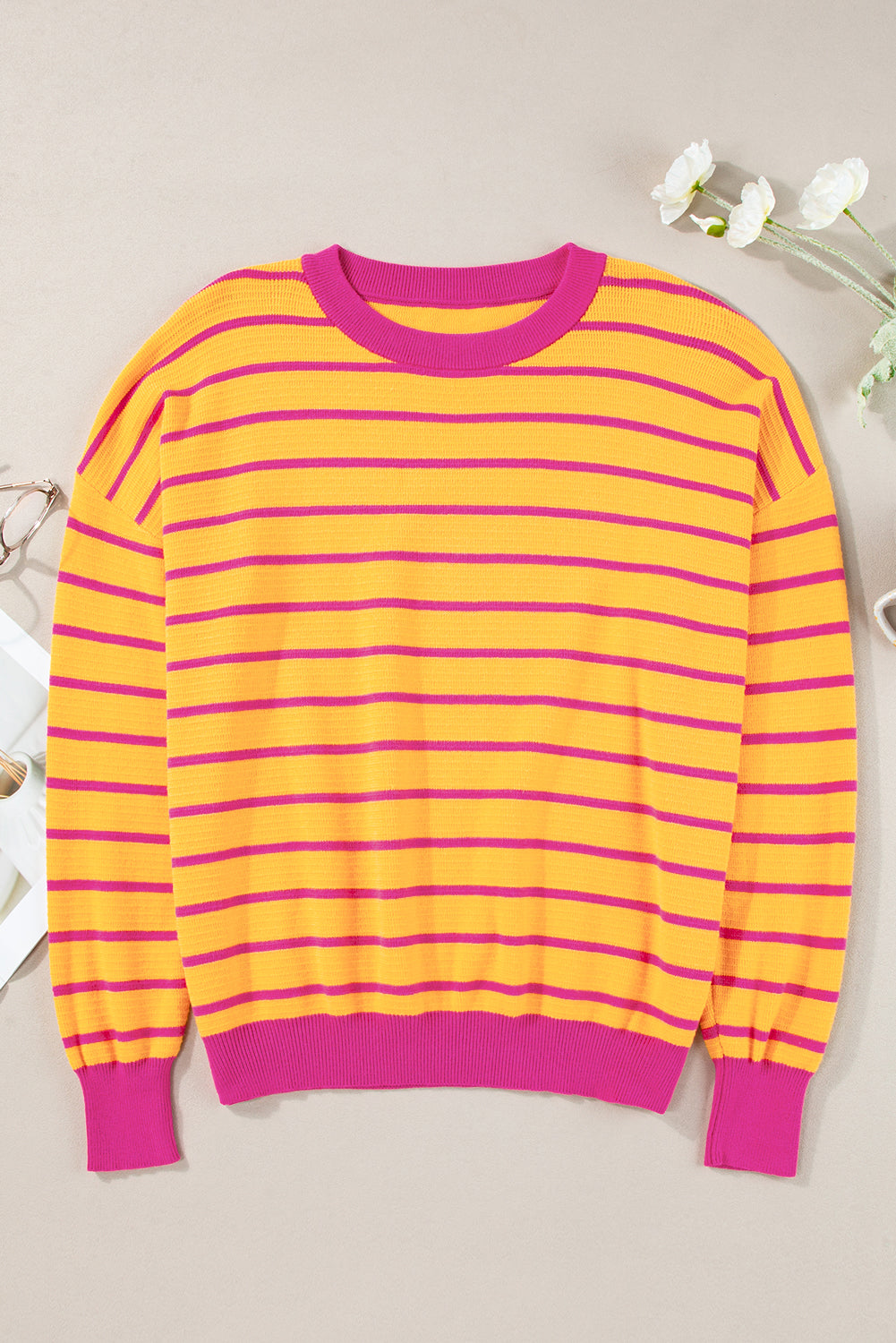 Stripe Hug Loose Fit Sweater