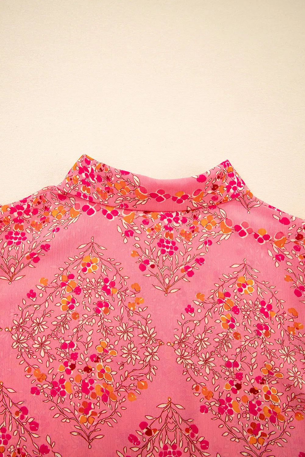 Rose Red Floral Loose Shirt - Fashionfitz