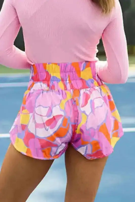 Abstract Smock Waist Casual Shorts - Fashionfitz