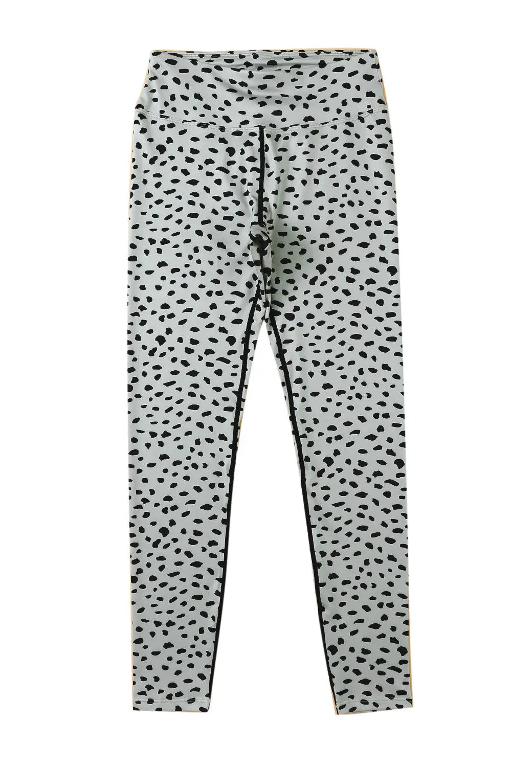 Apricot dalmatian spots printed stretchy high waist leggings