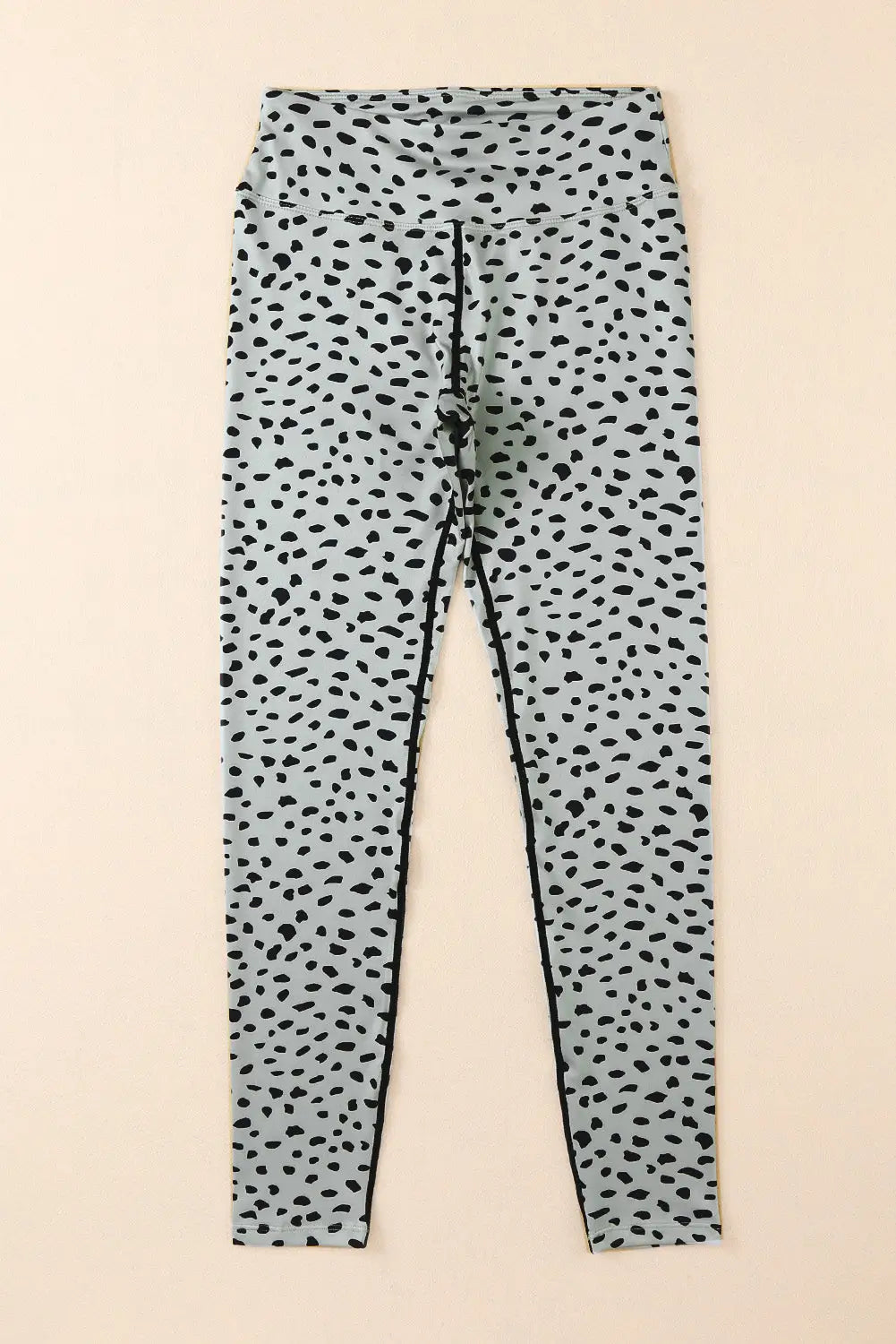 Apricot dalmatian spots printed stretchy high waist leggings