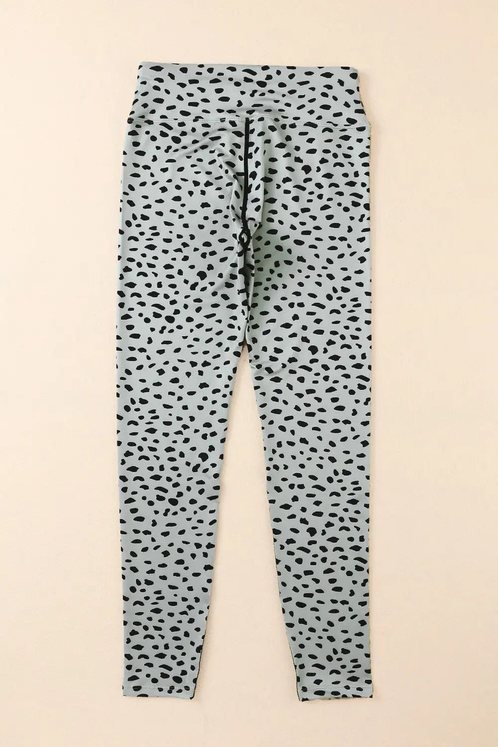 Apricot dalmatian spots printed stretchy high waist leggings