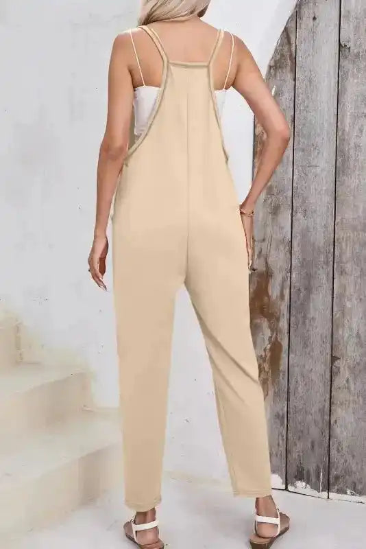 Apricot harem pants jumpsuit back view — Fashionfitz UK