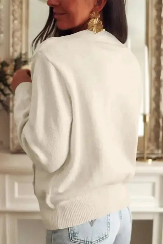Apricot Lace Trim Cardigan - Fashionfitz