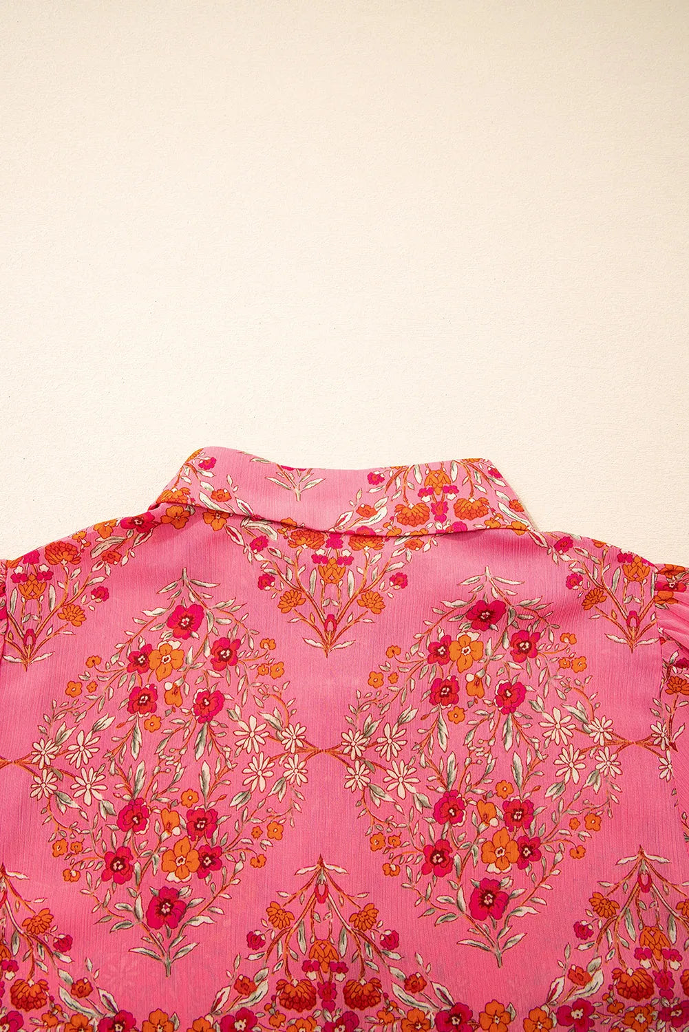 Rose Red Floral Loose Shirt - Fashionfitz