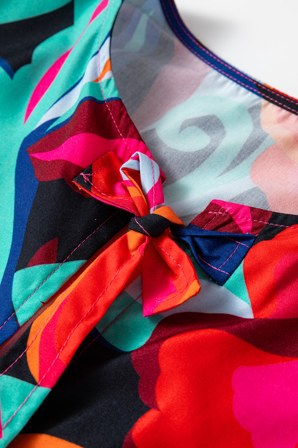 Abstract Floral Babydoll Blouse