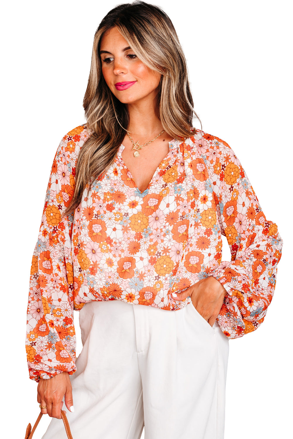 Yellow Floral Print Top
