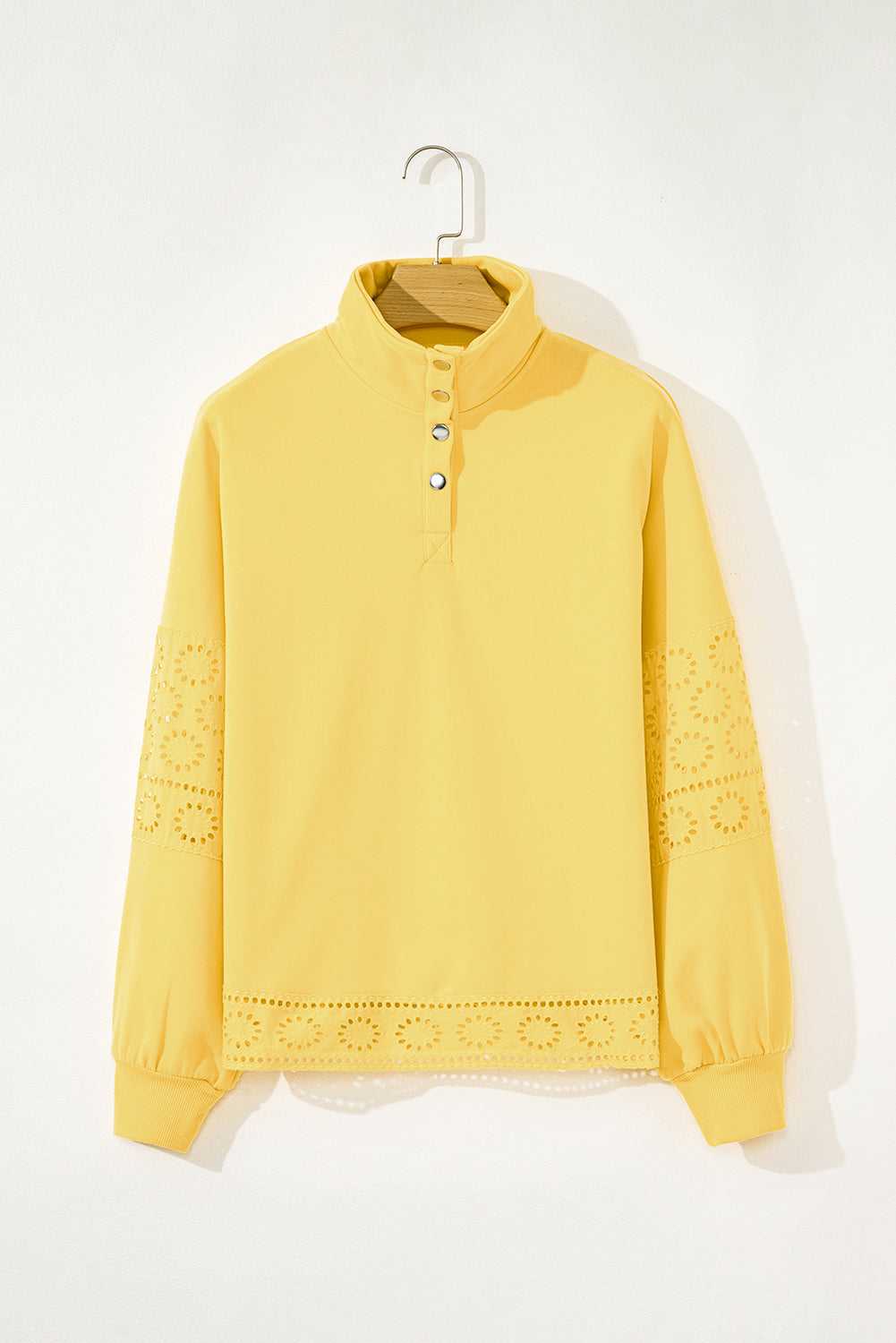 Embroidered Flower Snap Sweatshirt