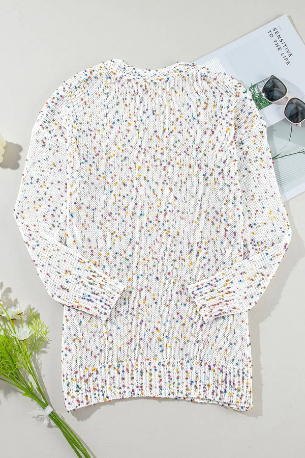 Kaleidoscope floral open cardigan back view — Fashionfitz UK