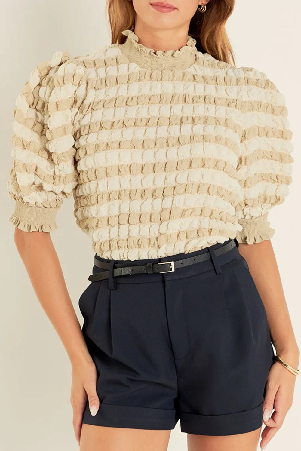 Mock Neck Elegance Blouse - Fashionfitz
