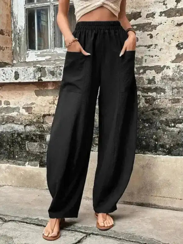Barrel Legs Elastic Pants Trousers - Fashionfitz