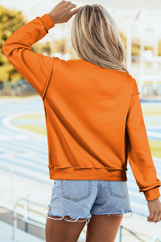 Women's reversible sweatshirt side view drop shoulder casual