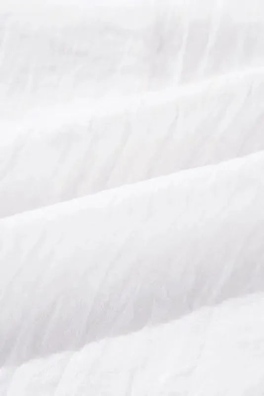 Beige Embroidered Mesh Flounce Sleeve Blouse - Fashionfitz